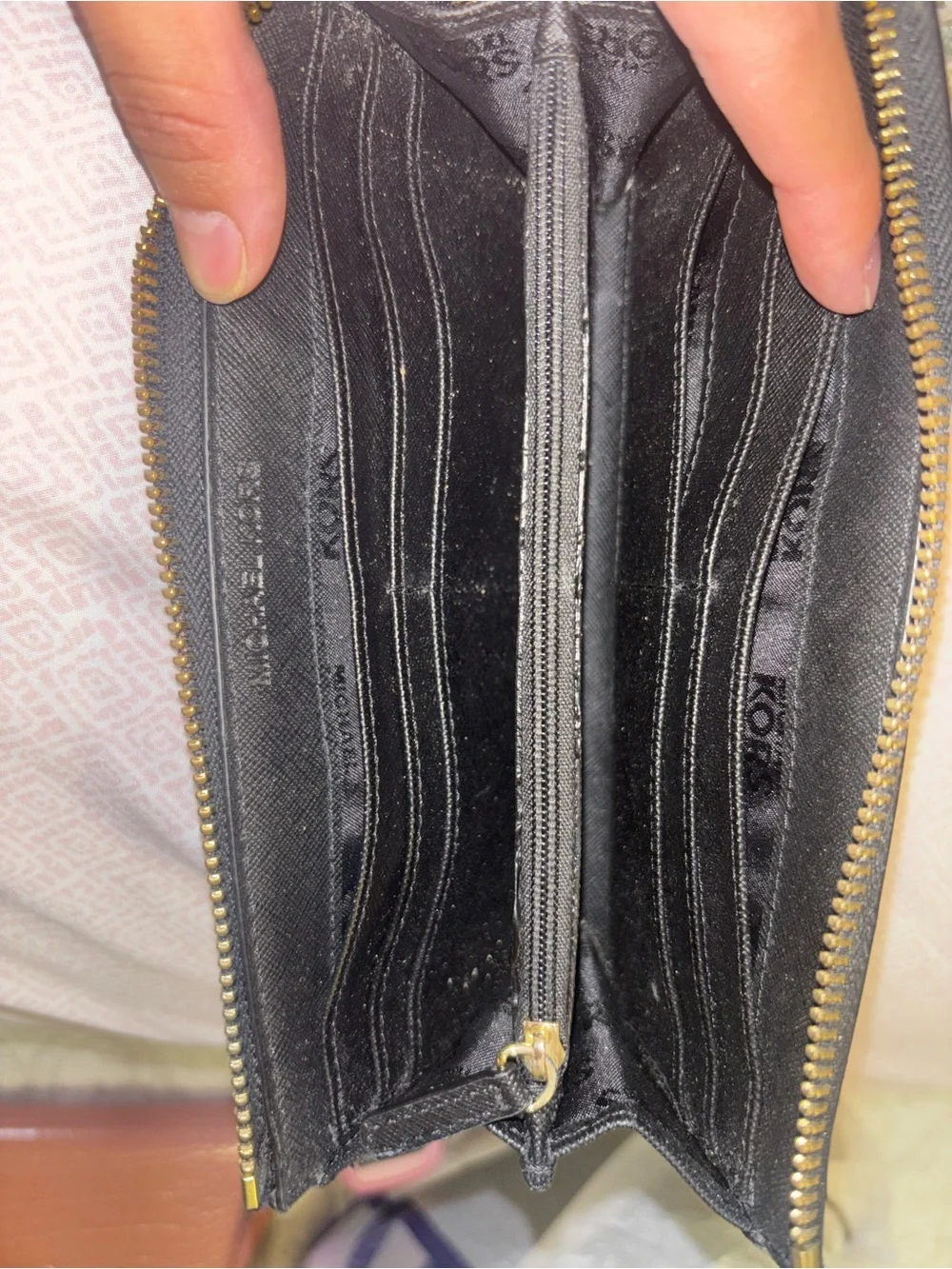 Michael Kors Black Saffiano Zip-Around Wallet